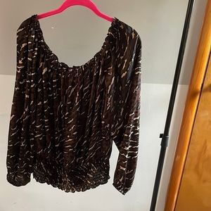 Michael Kors XL leopard print puffy shirt
